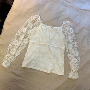 Ember Floral White Fitted Blouse Top